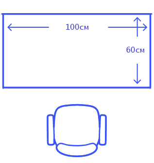 Минимальная ширина письменного стола для одного человека