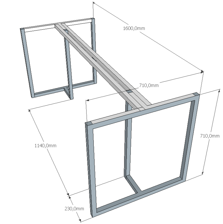 Схема стола из профильной трубы