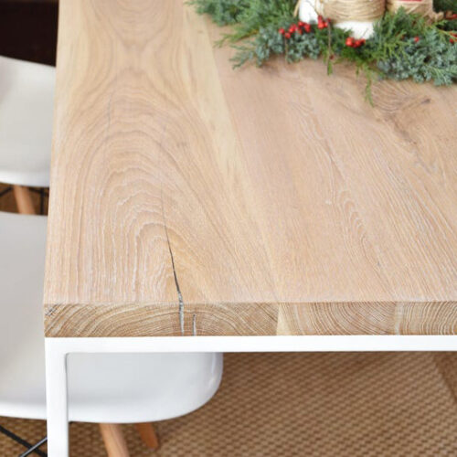 деревянный стол с белыми ножками фото 3