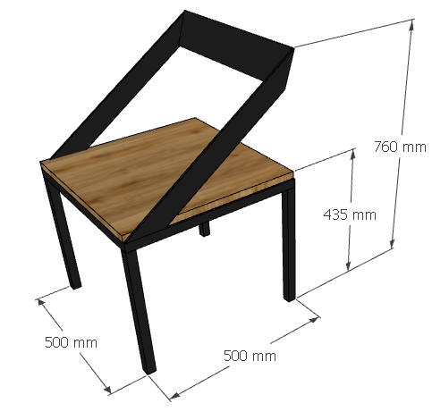 Чертеж стула с указанием размеров