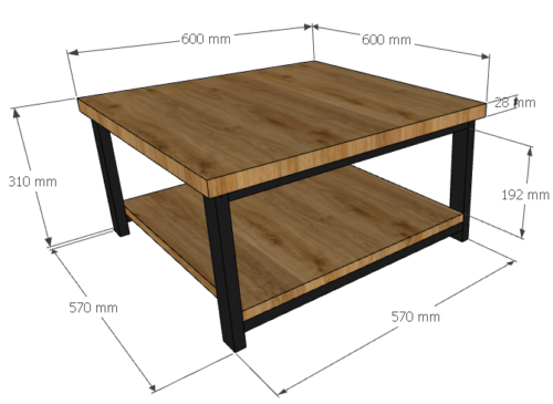 Кофейный столик лофт макет