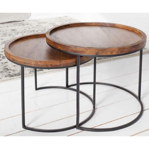 Фото деревянного круглого кофейного столика
